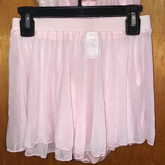 •DANSKIN NOW•GIRLS' PINK FLORAL SPARKLY LEOTARD & BALLERINA SKIRT SET SIZE 10/12 - Picture 5 of 12
